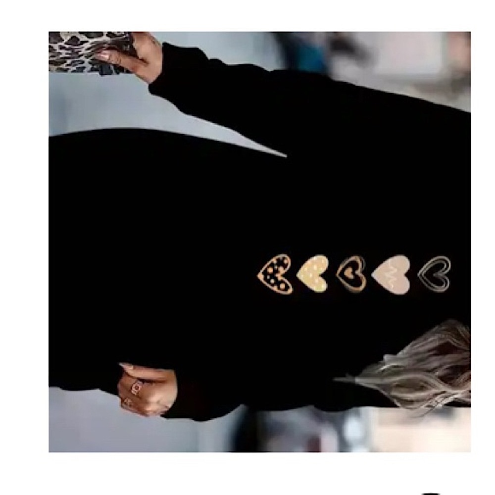 Stylish Black Heart Pattern Dress